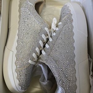 Women's Silver Rhinestone Sneakers